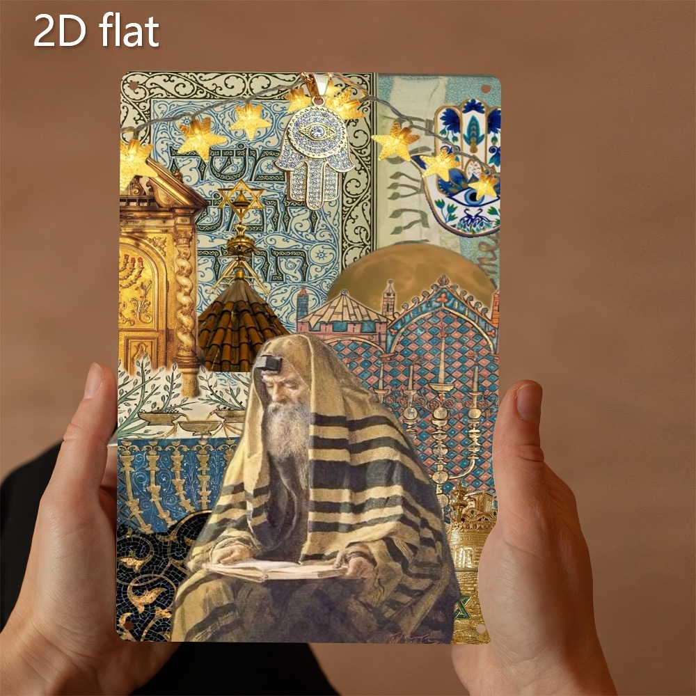 Art & Craft Clipart - CIFBUY Vintage Yahudi Yaşlı Okuyor Alüminyum