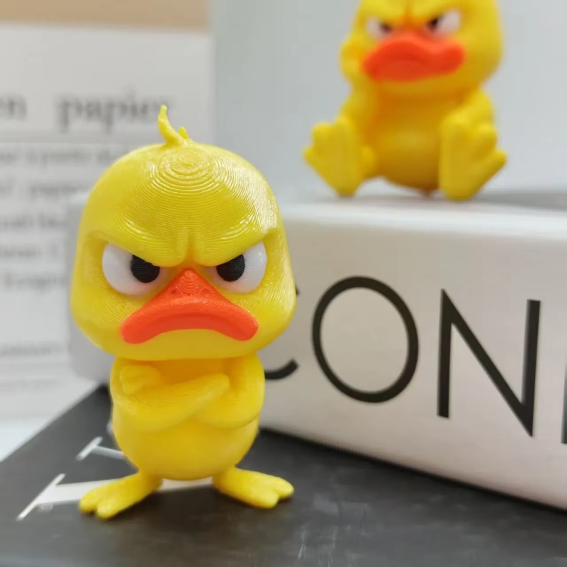Art Craft Duck - 3D Baskılı Kızgın Sarı Ördek Heykeli