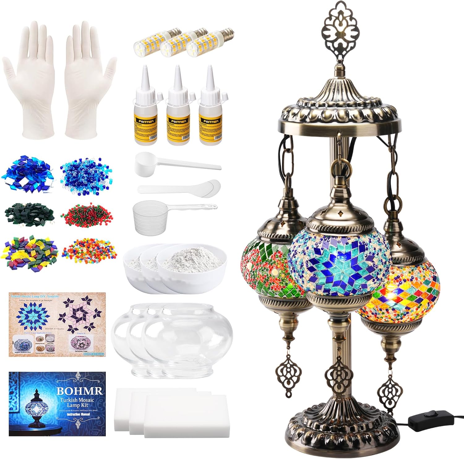 Art Crafting - DIY 3 Küreli Türk Mozaik Lamba