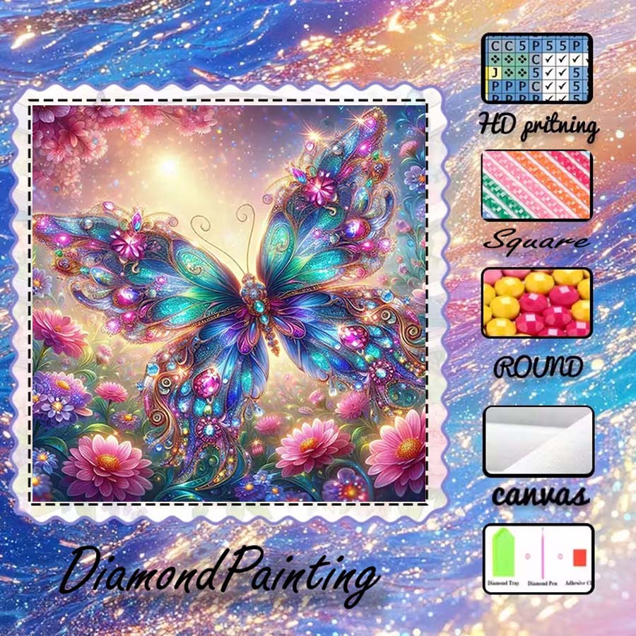 Art Craft Butterfly - 1 adet 5D DIY flok kumaş,
