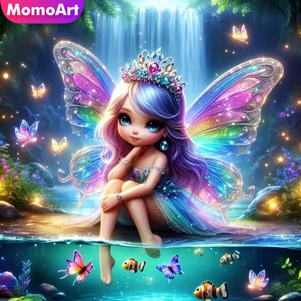 Art Craft Butterfly - Momoart Kız Elmas Mozaik Portre Yeni