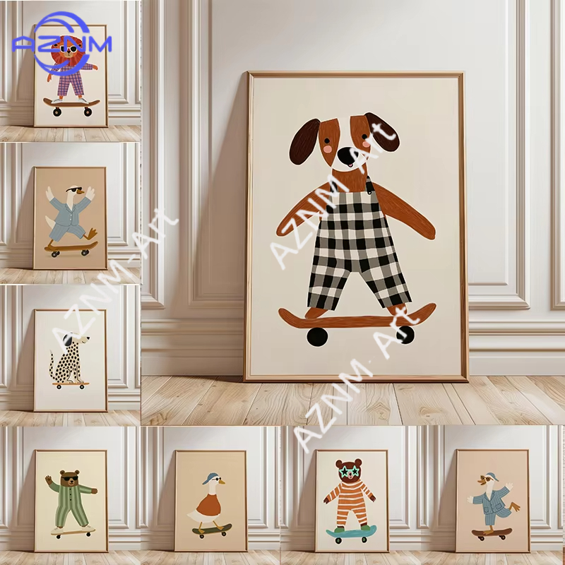 Art Craft Duck - 1 adet komik hayvan kaykay posteri
