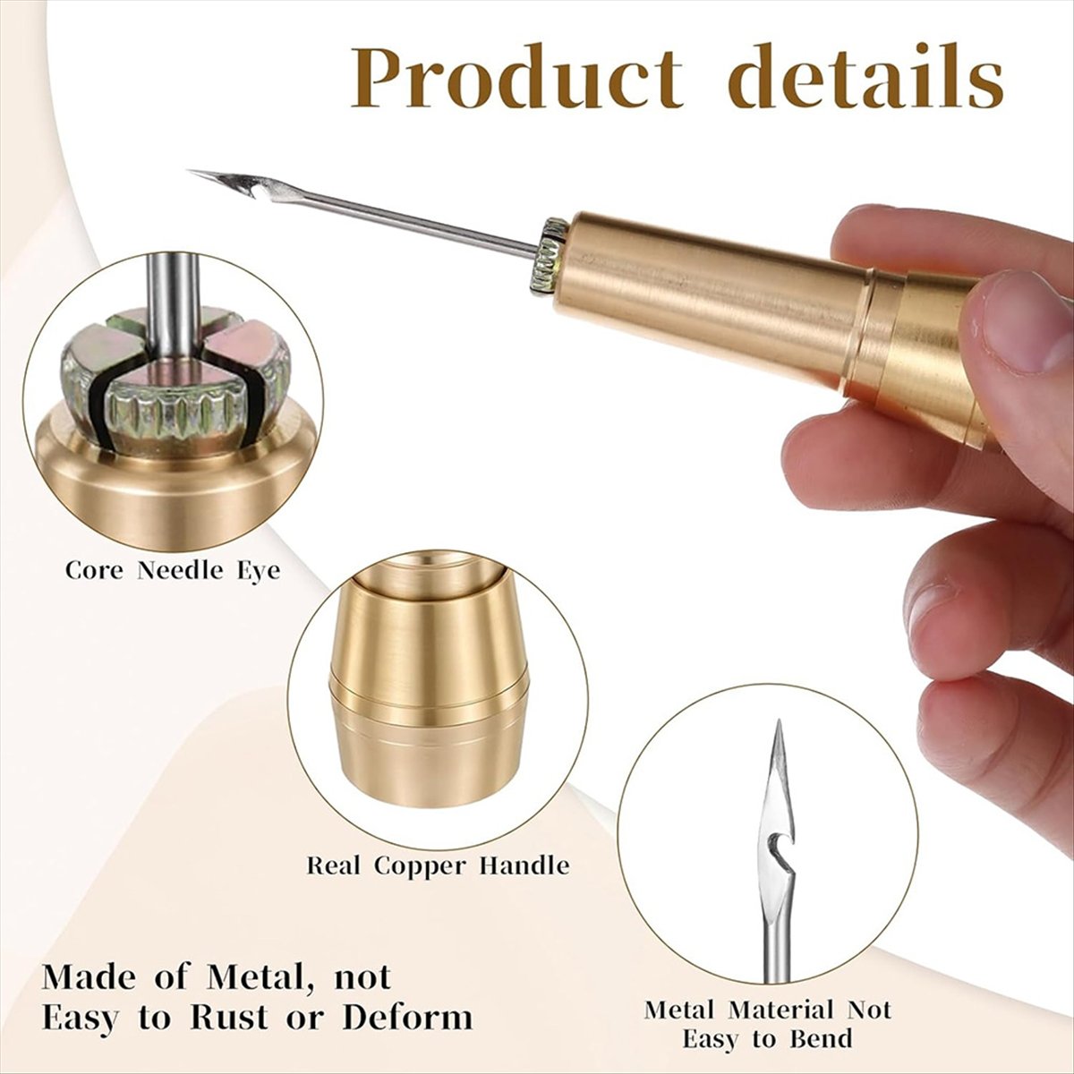 Leather Tooling Kit - 9 Parça Deri Dikiş Awl Seti,