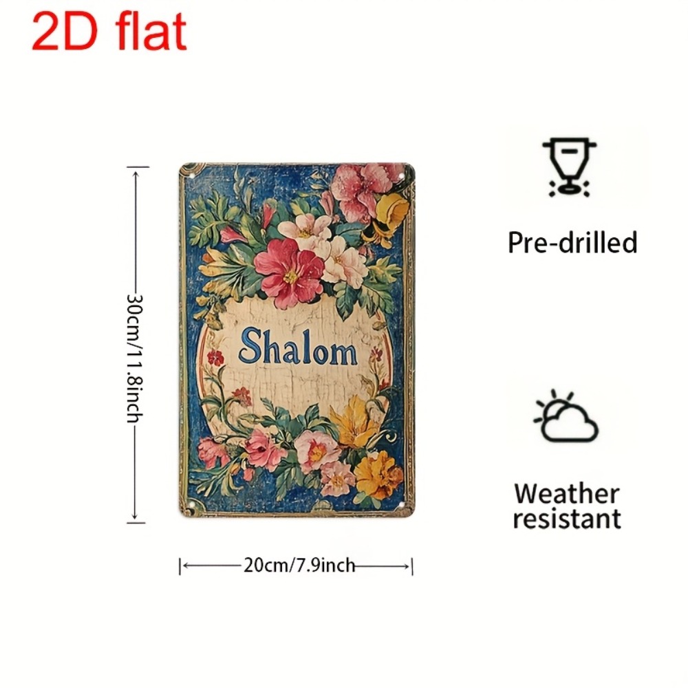 Art & Craft Clipart - CIFBUY Vintage Çiçekli Şalom Alüminyum Duvar