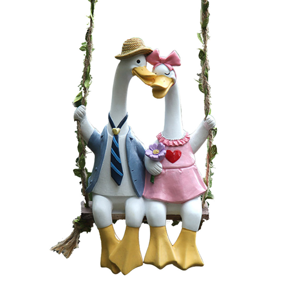 Art Craft Duck - Çift Ördek Salıncak Heykeli Çift Ördek