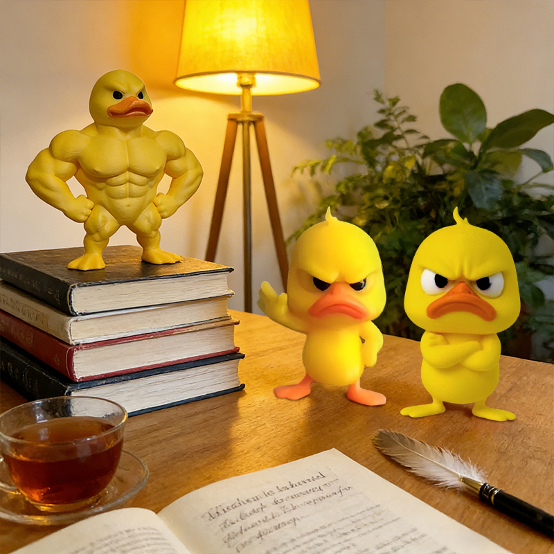 Art Craft Duck - 1/3 adet Kızgın Sarı Ördek Heykeli,