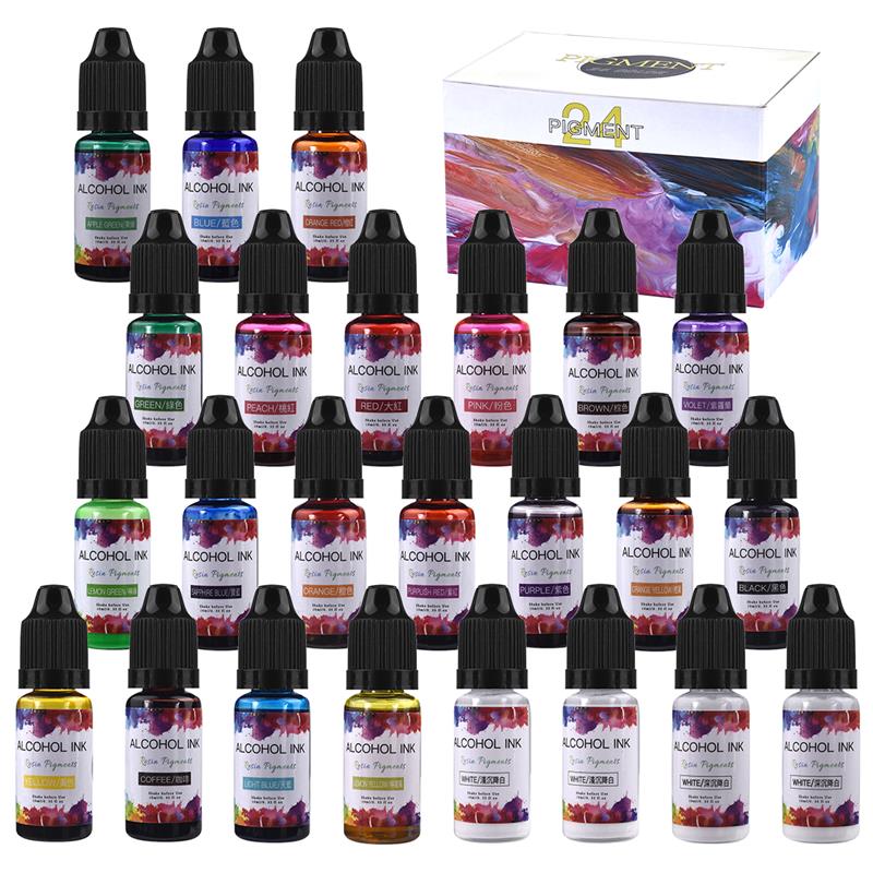 24 renk/Set 10ml reçine Pigmen - Alcohol Ink Set incelemesi ve fiyatı