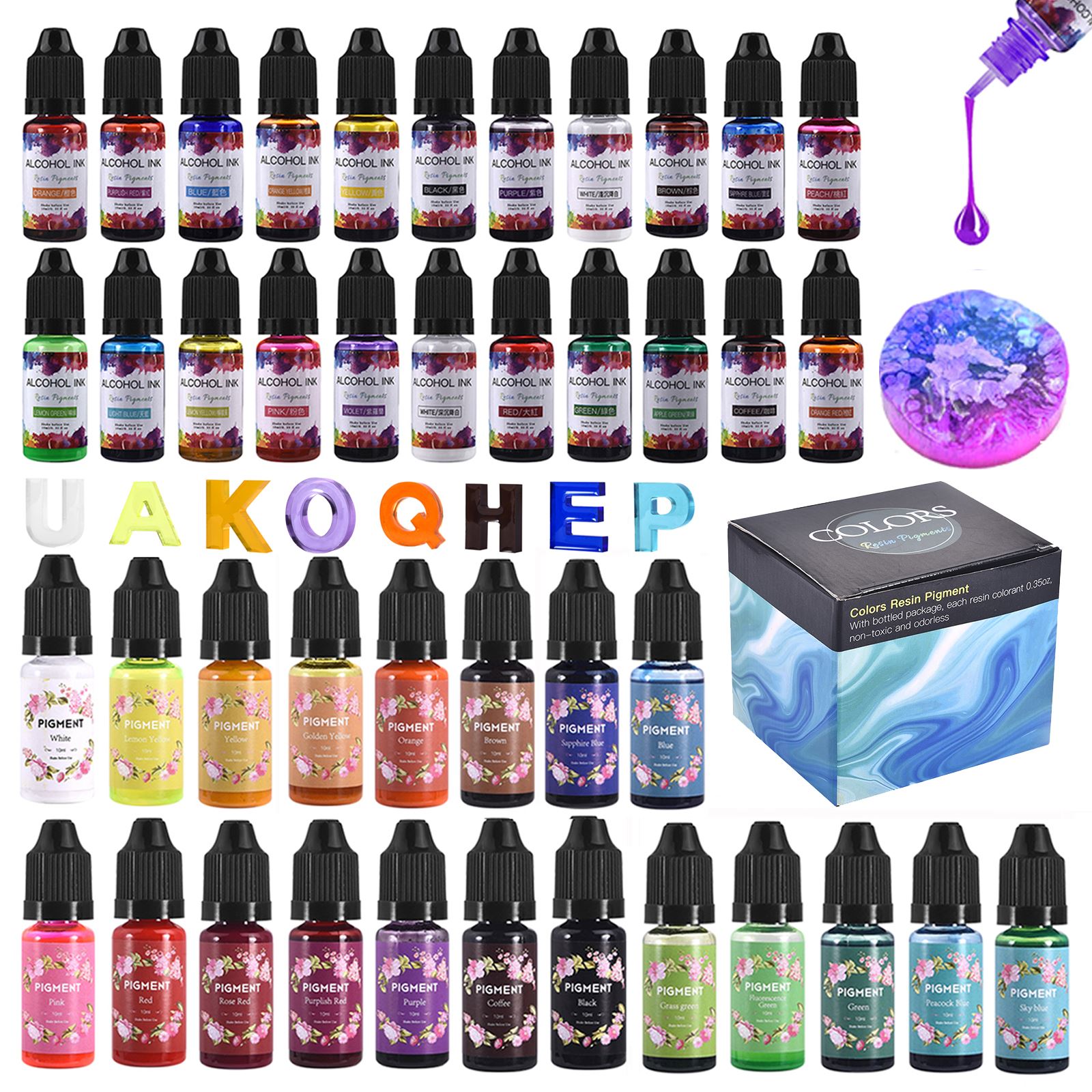 1 takım Reçine Pigment Kiti Sa - Alcohol Ink Set incelemesi ve fiyatı